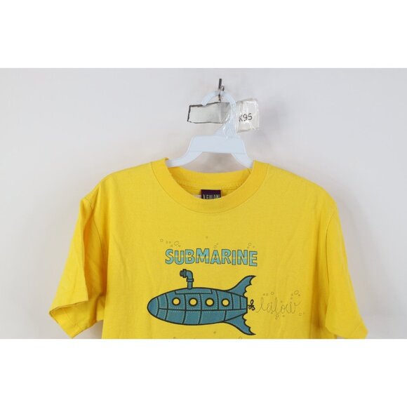 Vtg Leilow Japan Mens Small Spell Out Submarine Mission Surfing T-Shirt USA - Picture 2 of 13